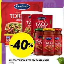 Bunnpris ALLE TACOPRODUKTER FRA SANTA MARIA tilbud