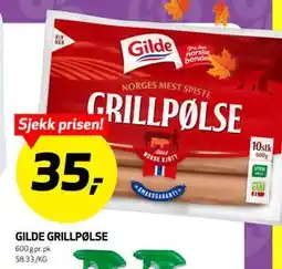 Bunnpris GILDE GRILLPØLSE, NOK 35 tilbud