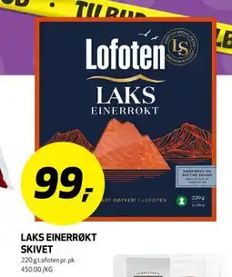 Bunnpris LAKS EINERRØKT SKIVET, NOK 99 tilbud