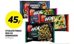 Bunnpris UTVALGTE FINDUS WOK OG GRØNNSAKER, NOK 45 tilbud