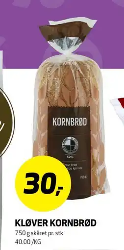 Bunnpris KLØVER KORNBRØD, NOK 30 tilbud