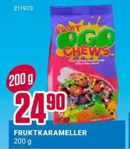 Europris FRUKTKARAMELLER, NOK 24.9 tilbud