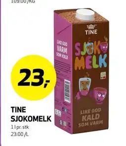 Bunnpris TINE SJOKOMELK, NOK 23 tilbud