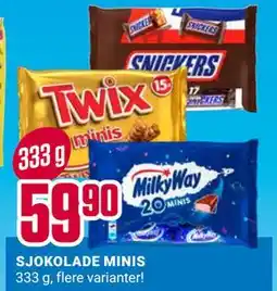 Europris SJOKOLADE MINIS, NOK 59.9 tilbud