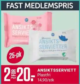 Europris ANSIKTSSERVIETT, Medlemspris tilbud