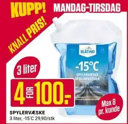 Europris SPYLERVÆSKE, NOK 100 tilbud
