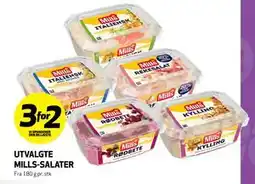 Bunnpris UTVALGTE MILLS-SALATER tilbud