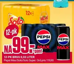 Europris 12-PK BRUS 0,33 LITER, NOK 99 tilbud