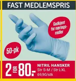 Europris NITRIL HANSKER, Medlemspris tilbud