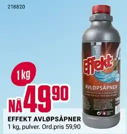 Europris EFFEKT AVLØPSÅPNER, NOK 49.9 tilbud