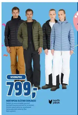 Coop Obs NORTHPEAK BLÅTIND DUNJAKKE, NOK 799 tilbud