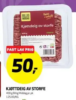 Bunnpris Kjøttdeig av storfe, NOK 50 tilbud