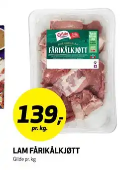 Bunnpris LAM FÅRIKÅLKJØTT, NOK 139 tilbud