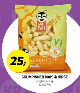 Bunnpris SKUMPINNER MAIS & HIRSE, NOK 25 tilbud