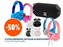 Coop Obs ET UTVALG ØREPROPPER, HØYTTALERE OG HODETELEFONER tilbud