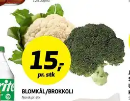 Bunnpris BLOMKÅL/BROKKOLI, NOK 15 tilbud