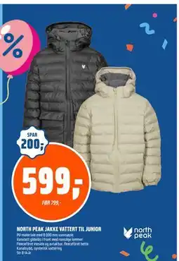 Coop Obs NORTH PEAK JAKKE VATTERT TIL JUNIOR, NOK 599 tilbud