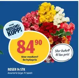 Coop Obs ROSER 14 STK, Medlemspris tilbud