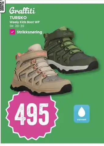 Sport Outlet Graffiti tursko weely kids boot wp str. 28-39 tilbud