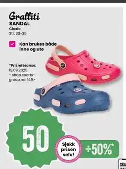 Sport Outlet Graffiti sandal cloxie str. 30-35 tilbud