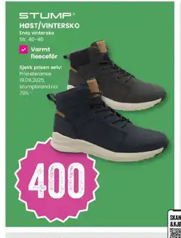 Sport Outlet Stump® høst/vintersko ento vintersko str. 40-46 tilbud