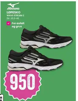 Sport Outlet Mizuno LØPESKO WAVE STREAM 2 Str. 36,5-46 tilbud