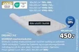 JYSK EFJORDEN madrassbeskytter, NOK 450 tilbud
