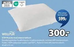 JYSK STRYN pute med memoryskum, NOK 300 tilbud