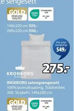 JYSK INGEBORG satengsengesett tilbud
