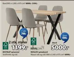 JYSK BISTRUP spisestol, NOK 1199 tilbud