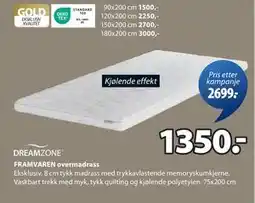 JYSK FRAMVAREN overmadrass tilbud