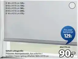 JYSK SENJA rullegardin tilbud