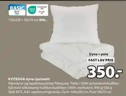 JYSK KVITEGGA dyne-/putesett tilbud