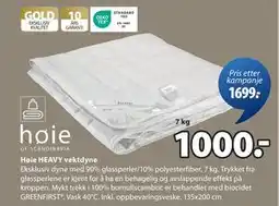 JYSK Høie HEAVY vektdyne, NOK 1000 tilbud