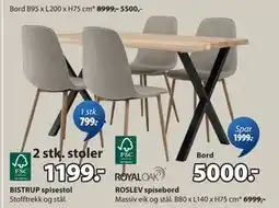JYSK ROSLEV spisebord, NOK 5000 tilbud