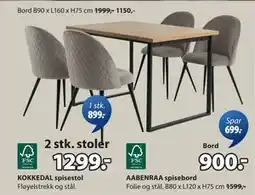 JYSK AABENRAA spisebord, NOK 900 tilbud