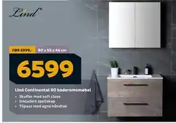 Megaflis Lind Continental 80 baderomsmøbel, NOK 6599 tilbud