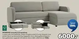 JYSK MOMMARK sovesofa med sjeselong, NOK 6000 tilbud