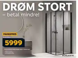 Megaflis Celeste MH200 leddet dusjdør høyre + venstre sort, NOK 5999 tilbud
