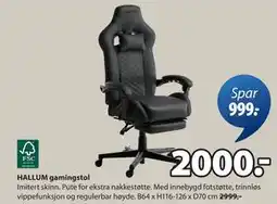 JYSK HALLUM gamingstol, NOK 2000 tilbud