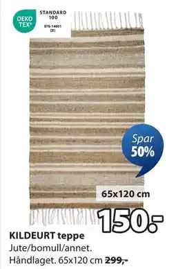 JYSK KILDEURT teppe, NOK 150 tilbud