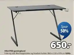 JYSK HALSTED gamingbord, NOK 650 tilbud