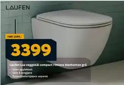 Megaflis Laufen Lua veggskål compact rimless Manhattan grå, NOK 3399 tilbud