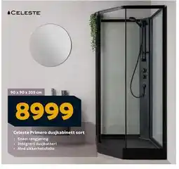 Megaflis Celeste Primero dusjkabinett sort, NOK 8999 tilbud