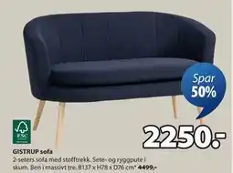 JYSK GISTRUP sofa, NOK 2250 tilbud