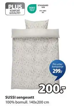 JYSK SUSSI sengesett, NOK 200 tilbud