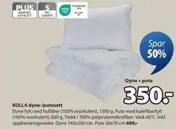 JYSK KOLLA dyne-/putesett., NOK 350 tilbud
