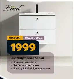Megaflis Lind Delight small 60 hvit, NOK 1999 tilbud