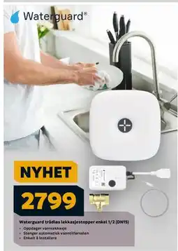 Megaflis Waterguard trådløs lekkasjestopper enkel 1/2 (DN15), NOK 2799 tilbud