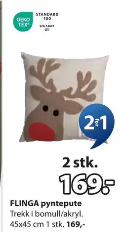 JYSK FLINGA pyntepute, NOK 169 tilbud